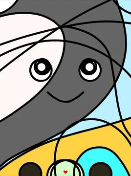Cute​ line​ art​ Illustrazione stock