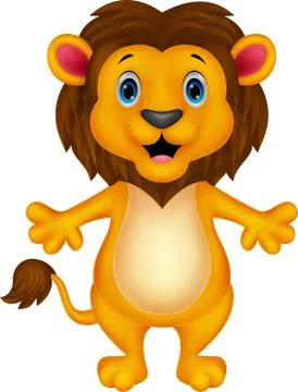 Cute lion cartoon Stock Illustration