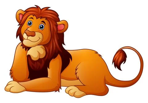 Cute lion cartoon Stock Illustration