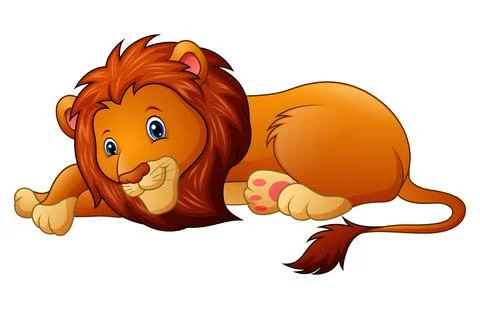 Cute lion cartoon Stock Illustration