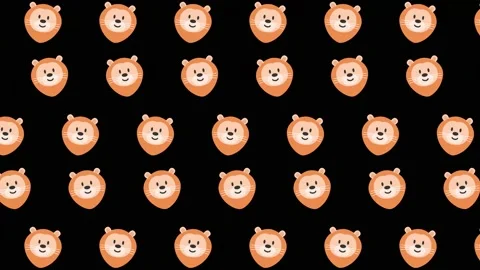 A cute lion head  animated pattern design Stock-Footage 235417492