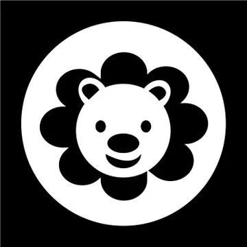 Cute Lion Icon Stock Illustration