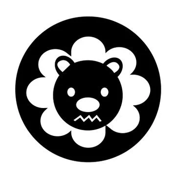 Cute Lion Icon Stock Illustration