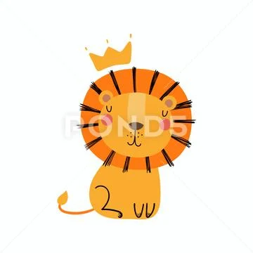 Cute lion king Stock Illustration