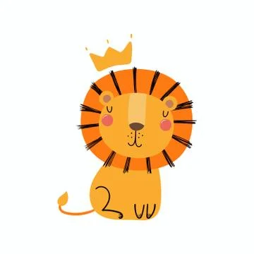 Cute lion king Stock Illustration