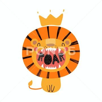 Cute lion king Stock Illustration