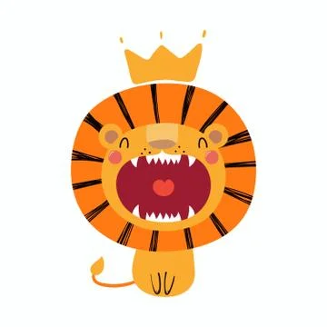 Cute lion king Stock Illustration