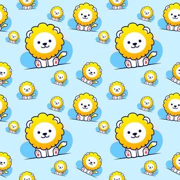 Cute Lion Pattern Stock Illustration