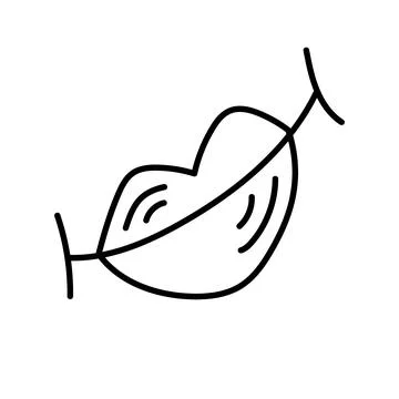 Cute lips, doodle Illustrazione stock