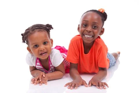 Cute little african american girl - black children Stock Photos