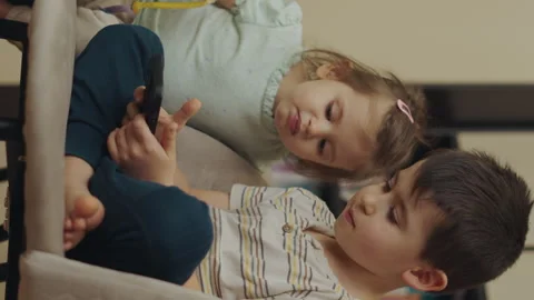 Cute Little baby girl with her brother Stock Video Pond5