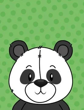 Cute little bear panda character Stock Illustration