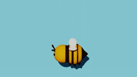 Cute little bee flying. Abstract loop animation Stock Footage 234903799