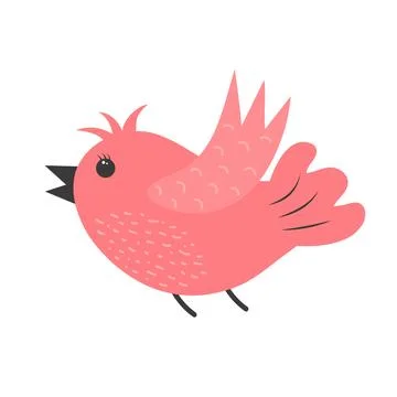Cute little bird. Springtime concept. Vector illustration isolated on white.. Stock Illustration