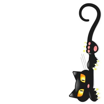 Cute little black kitty Stock Illustration