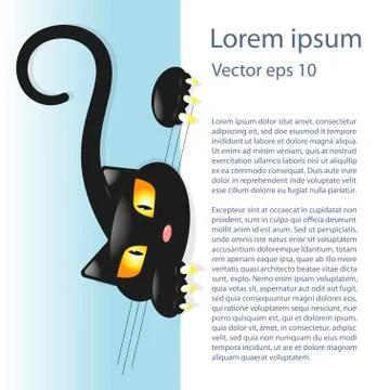 Cute little black kitty Stock Illustration