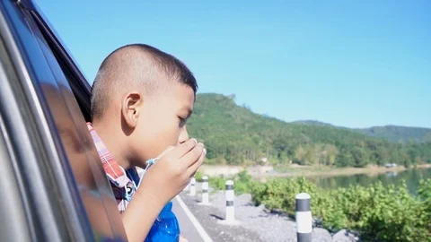 Cute little boy blowing bubble soap Stock Footage 91877559