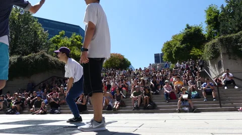 Cute little boy dancing hip hop Stock Footage 65644996