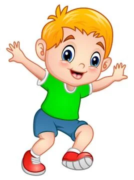 Cute little boy posing Stock Illustration