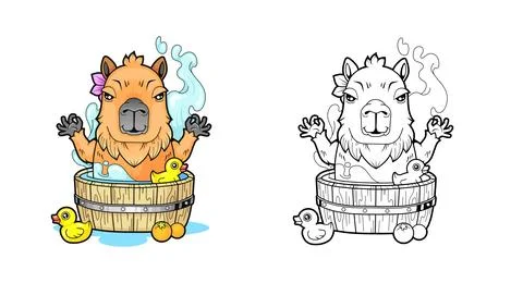 Cute little capybara Stock Illustration