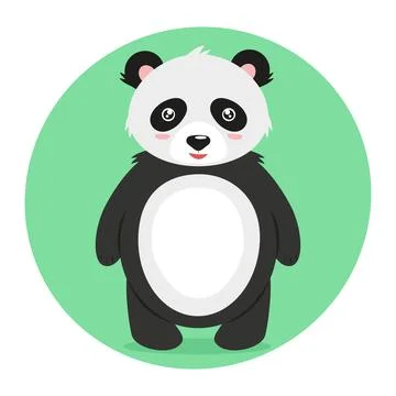 Cute, little, cartoon panda Stock Illustration