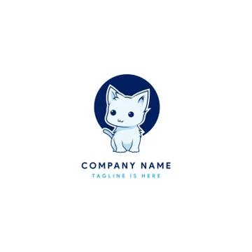 Cute little cat logo Stock Illustration