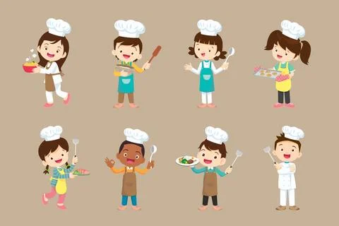 Cute little chef Character set 003 Stock Illustration