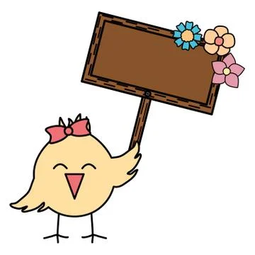 Cute little chick easter character Illustrazione stock