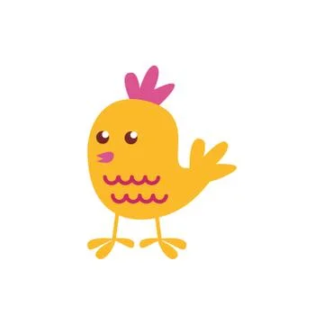 Cute little chick easter flat style icon イラスト素材