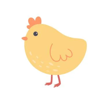 Cute little chicken. Easter character. Hand drawn vector illustration Иллюстрация