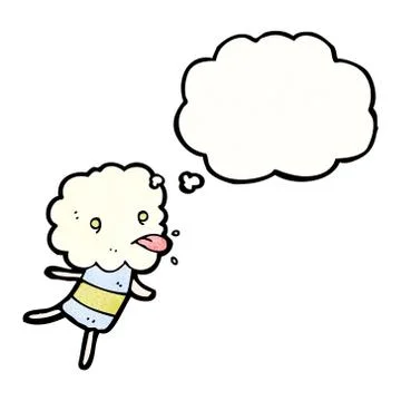 Cute little cloud creature sticking out tongue Illustrazione stock