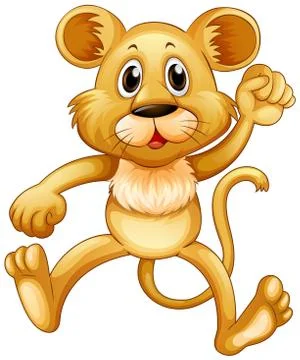 Cute little cub jumping Stock Illustration