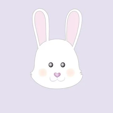 Cute little Easter bunny face. Vector Cartoon illustration Stock Illustration