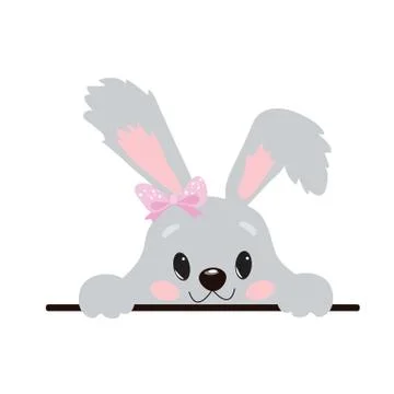 Cute Little Easter Bunny Vector Illustration Stockillustratie
