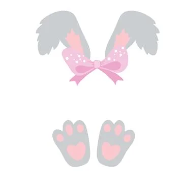 Cute Little Easter Bunny Vector Illustration Stockillustratie