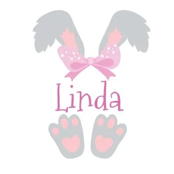 Cute Little Easter Bunny Vector Illustration Stock Illustration