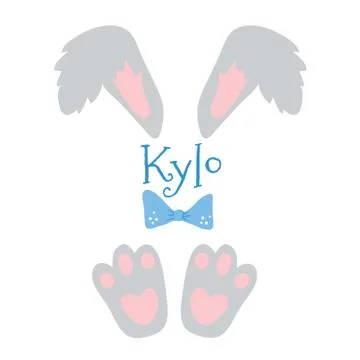 Cute Little Easter Bunny Vector Illustration Illustrazione stock