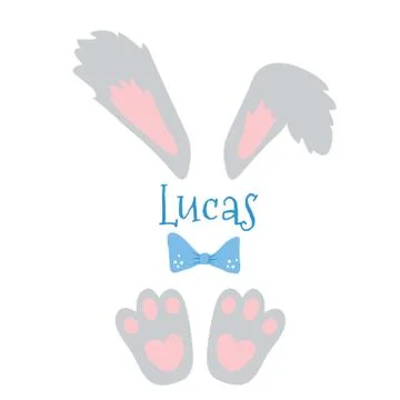 Cute Little Easter Bunny Vector Illustration Stock Illustration