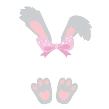 Cute Little Easter Bunny Vector Illustration Stock Illustration