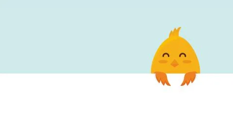Cute little Easter chick with place for your text- Vector Stock Illustration