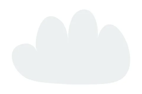 Cute little fluffy cumulus cloud, rain cloud illustration Stock Illustration