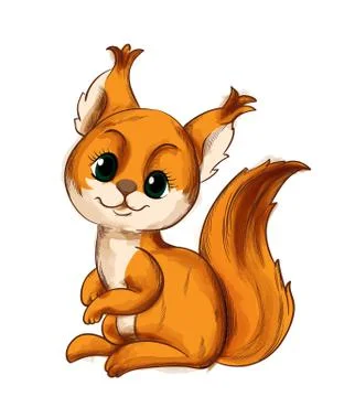 Cute little fox smiling vector Stock Illustration