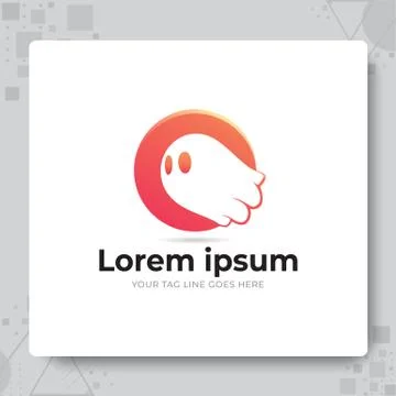 Cute Little Ghost logo vector Illustrazione stock