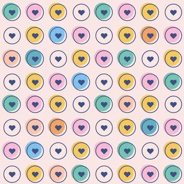 Cute little hearts pattern, seamless Valentines background Stock Illustration