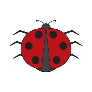 Cute a Little Ladybug Vector Design Stock Illustration