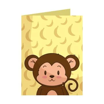 Cute little monkey character イラスト素材