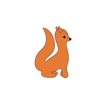 Cute little orange squirrel Stock Illustration
