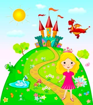 Cute little princess Stock Illustration