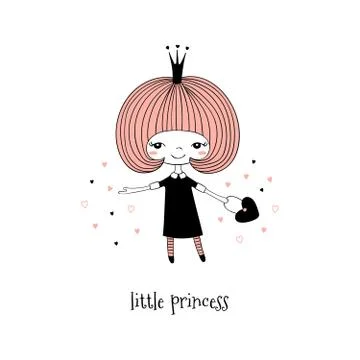 Cute little princess Stock Illustration