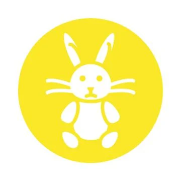 Cute little rabbit easter block style Stockillustratie